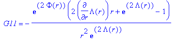 ` G11` = -exp(2*Phi(r))*(2*diff(Lambda(r),r)*r+exp(...