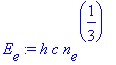 E[e] := h*c*n[e]^(1/3)