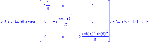 g_hyp := TABLE([compts = matrix([[-2*1/R, 0, 0], [0...