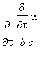 diff(diff(alpha,tau)/(b*c),tau)