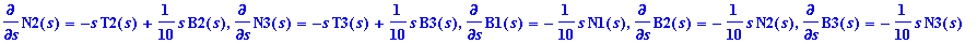diff(alph1(s),s) = T1(s), diff(alph2(s),s) = T2(s),...