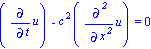 (Diff(u, t))-c^2*(Diff(u, `$`(x, 2))) = 0