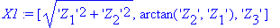 X1 := vector([sqrt(('Z[1]')^2+('Z[2]')^2), arctan('...