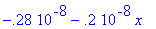 -.28e-8-.2e-8*x