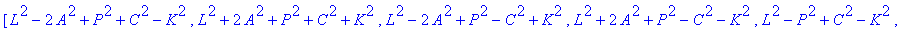 LAT := MATRIX([[L^2+2*A^2+P^2+C^2+K^2, L^2-2*A^2+P^...