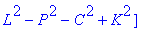 LAT := MATRIX([[L^2+2*A^2+P^2+C^2+K^2, L^2-2*A^2+P^...