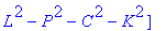 LAT := MATRIX([[L^2+2*A^2+P^2+C^2+K^2, L^2-2*A^2+P^...