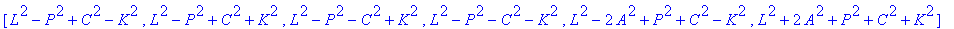 LAT := MATRIX([[L^2+2*A^2+P^2+C^2+K^2, L^2-2*A^2+P^...