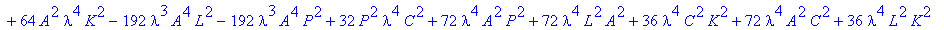 cp := lambda^6-128*A^4*lambda^3*K^2+1536*P^2*lambda...