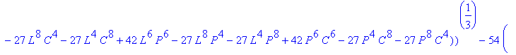1/6*sqrt(24*(-27*L^4*C^2-27*L^2*C^4+54*P^2*L^2*C^2-...