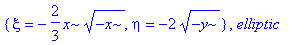 {xi = -2/3*x*sqrt(-x), eta = -2*sqrt(-y)}, elliptic