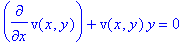 diff(v(x,y),x)+v(x,y)*y = 0