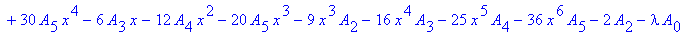 id := lambda*x*A[0]+lambda*x^2*A[1]-lambda*A[1]*x+lambda*x^3*A[2]-lambda*A[2]*x^2+lambda*x^4*A[3]-lambda*A[3]*x^3+lambda*x^5*A[4]-lambda*A[4]*x^4+lambda*x^6*A[5]-lambda*A[5]*x^5+2*A[1]+16*A[4]*x^4+4*A[...