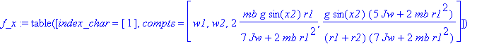 f_x := TABLE([index_char = [1], compts = vector([w1...