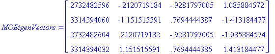 MOEigenVectors := matrix([[.2732482596, -.212071918...