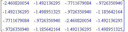 matrix([[-2.460820054, -1.492136295, -.7711679084, ...