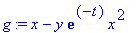 g := x-y*exp(-t)*x^2