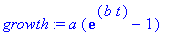growth := a*(exp(b*t)-1)