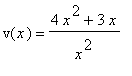 v(x) = (4*x^2+3*x)/(x^2)