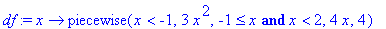 df := proc (x) options operator, arrow; piecewise(x...