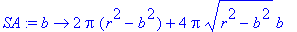SA := proc (b) options operator, arrow; 2*Pi*(r^2-b...
