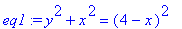 eq1 := y^2+x^2 = (4-x)^2