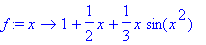 f := proc (x) options operator, arrow; 1+1/2*x+1/3*...