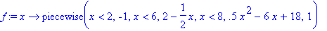 f := proc (x) options operator, arrow; piecewise(x ...