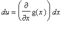 du = diff(g(x),x)*dx