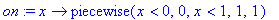 on := proc (x) options operator, arrow; piecewise(x...