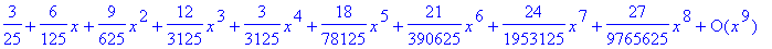 series(3/25+6/125*x+9/625*x^2+12/3125*x^3+3/3125*x^...