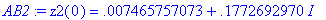 AB2 := z2(0) = .7465757073e-2+.1772692970*I