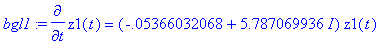 bgl1 := diff(z1(t),t) = (-.5366032068e-1+5.78706993...