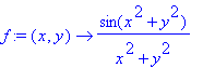 f := proc (x, y) options operator, arrow; sin(x^2+y...