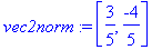 vec2norm := [3/5, -4/5]