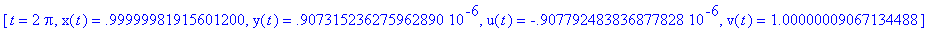 P4 := [t = 2*Pi, x(t) = .99999981915601200, y(t) = ...