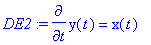DE2 := diff(y(t),t) = x(t)