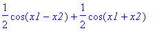 1/2*cos(x1-x2)+1/2*cos(x1+x2)