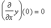 diff(y,x)(0) = 0