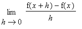 limit((f(x+h)-f(x))/h,h = 0)