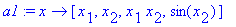 a1 := proc (x) options operator, arrow; [x[1], x[2]...
