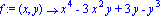 f := proc (x, y) options operator, arrow; x^4-3*x^2*y+3*y-y^3 end proc