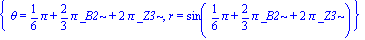 {theta = 1/6*Pi+2/3*Pi*_B2+2*Pi*_Z3, r = sin(1/6*Pi+2/3*Pi*_B2+2*Pi*_Z3)}