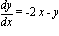 dy/dx = -2*x-y