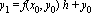 y[1] = f(x[0], y[0])*h+y[0]