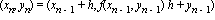 (x[n], y[n]) = (x[n-1]+h, f(x[n-1], y[n-1])*h+y[n-1])