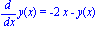 diff(y(x), x) = -2*x-y(x)