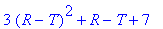 3*(R-T)^2+R-T+7