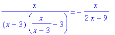 x/((x-3)*(x/(x-3)-3)) = -x/(2*x-9)