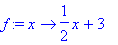 f := proc (x) options operator, arrow; 1/2*x+3 end ...
